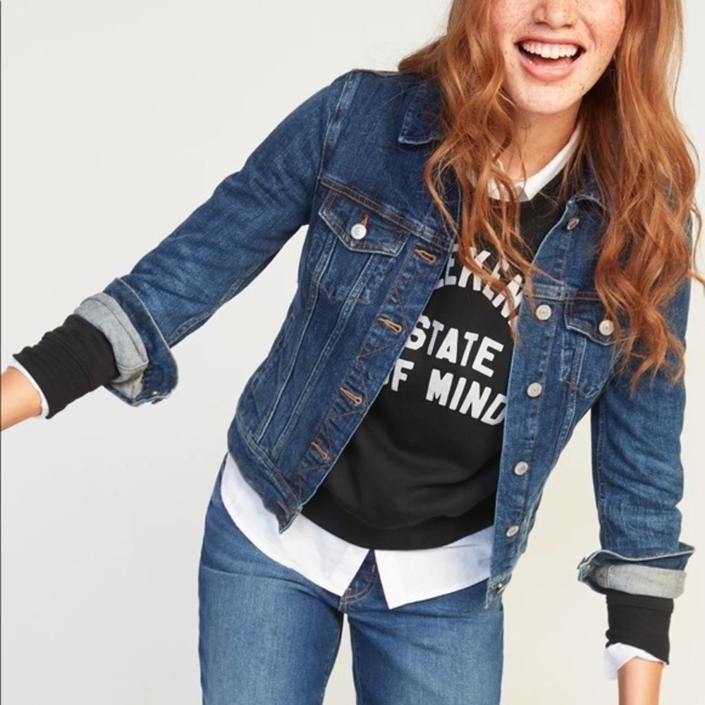 OLD NAVY Denim 3/4 sleeves Cropped jean jacket